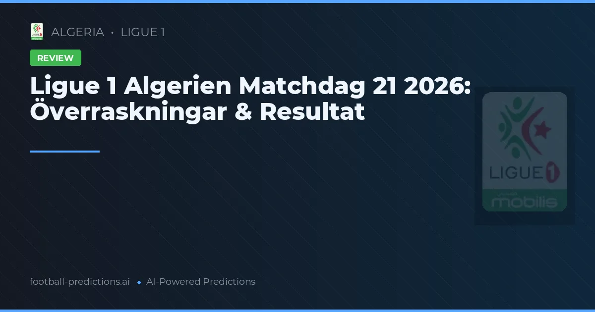 Ligue 1 Algerien Matchdag 21 2026: Överraskningar & Resultat