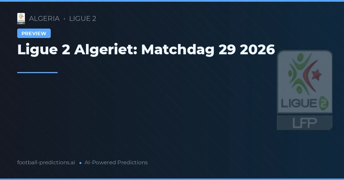 Ligue 2 Algeriet: Matchdag 29 2026