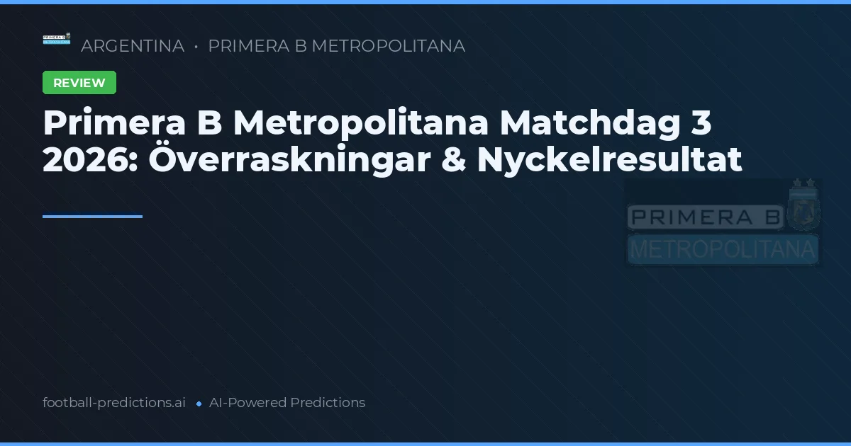 Primera B Metropolitana Matchdag 3 2026: Överraskningar & Nyckelresultat