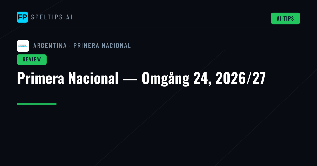 Primera Nacional — Omgång 24, 2026/27