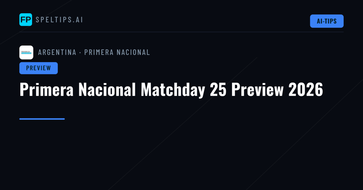 Primera Nacional Matchday 25 Preview 2026