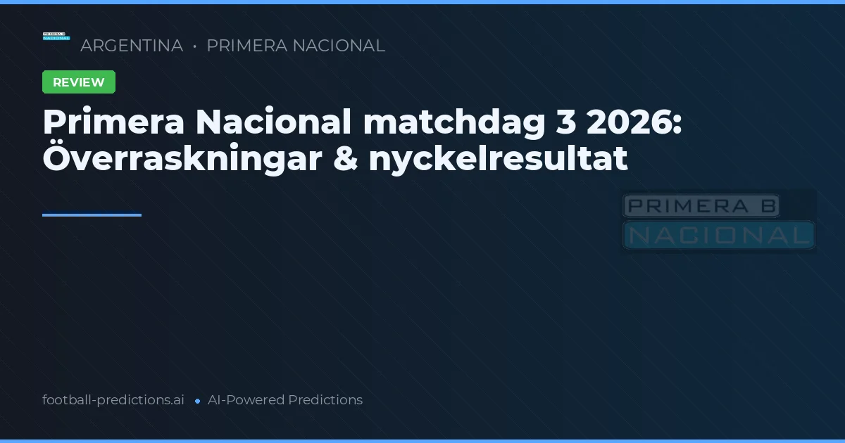 Primera Nacional matchdag 3 2026: Överraskningar & nyckelresultat