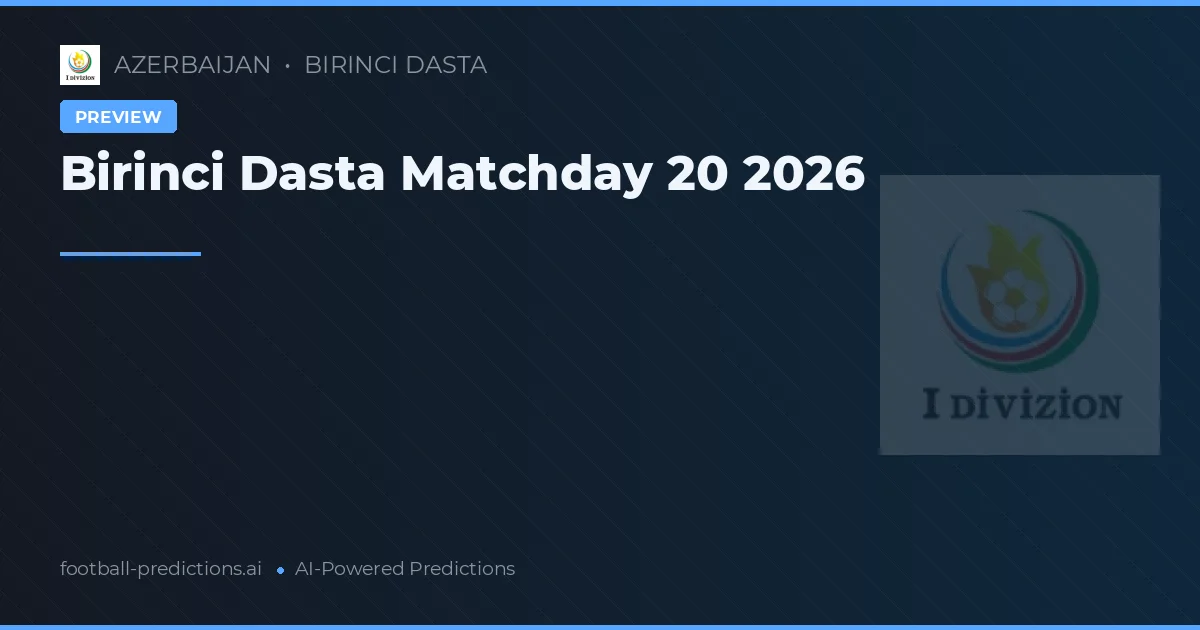 Birinci Dasta Matchday 20 2026