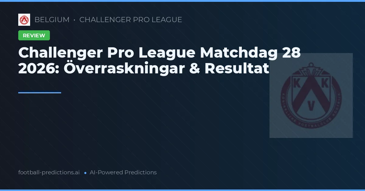 Challenger Pro League Matchdag 28 2026: Överraskningar & Resultat