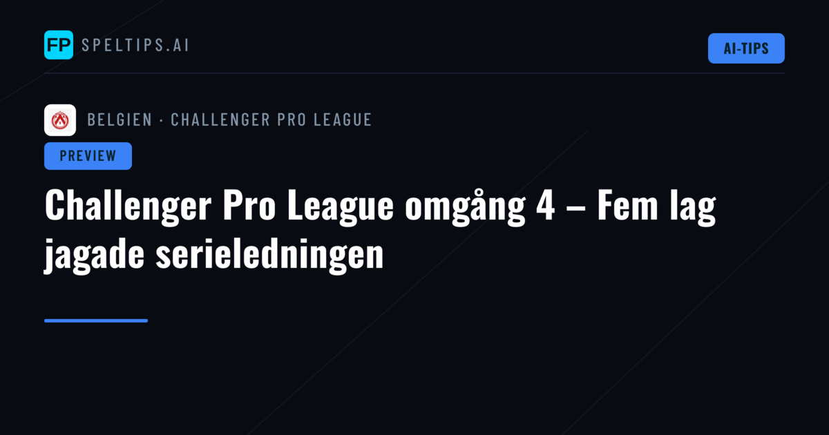 Challenger Pro League omgång 4 – Fem lag jagade serieledningen