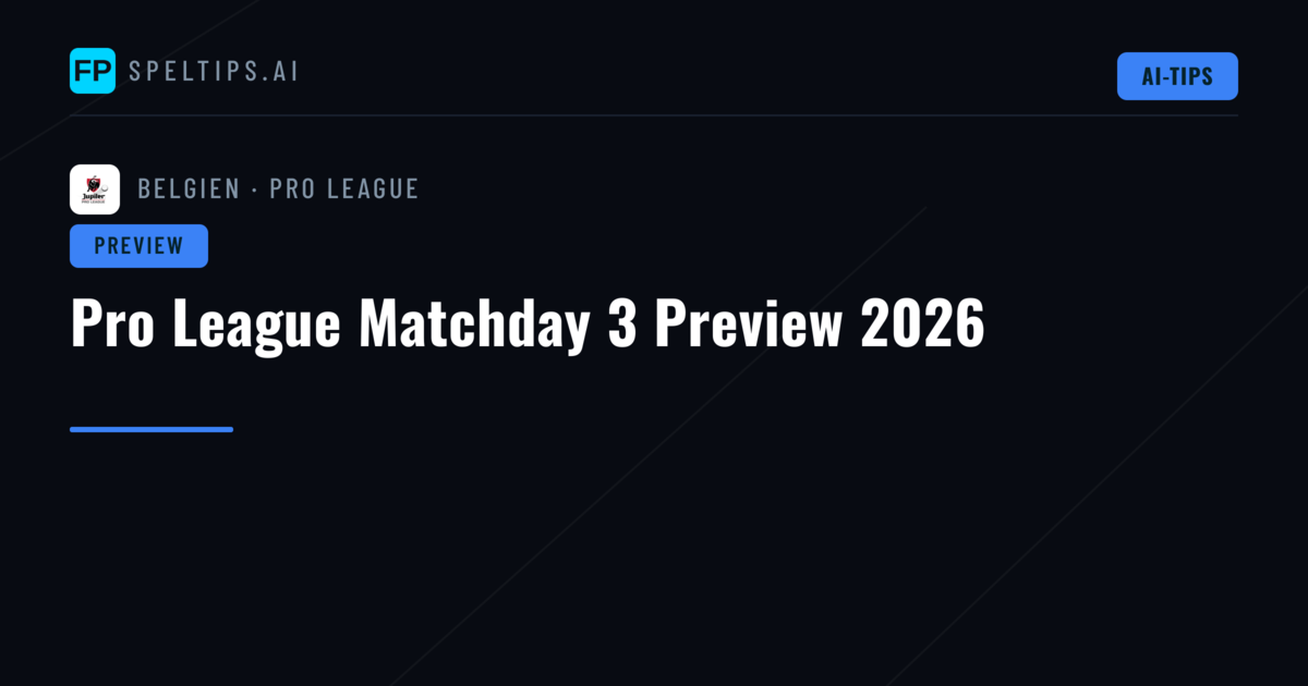 Pro League Matchday 3 Preview 2026