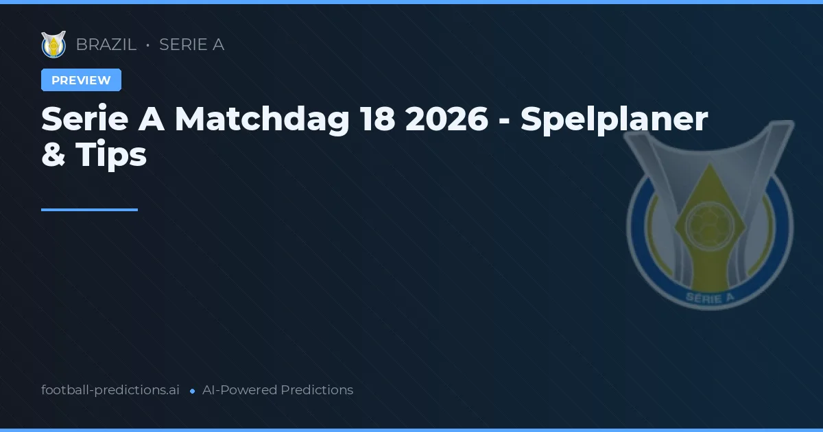 Serie A Matchdag 18 2026 - Spelplaner & Tips
