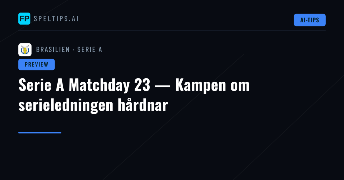 Serie A Matchday 23 — Kampen om serieledningen hårdnar