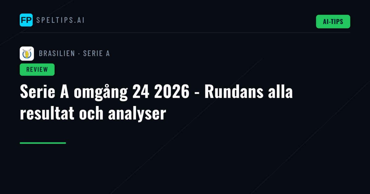 Serie A omgång 24 2026 - Rundans alla resultat och analyser