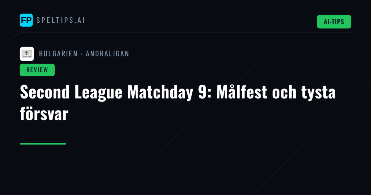 Second League Matchday 9: Målfest och tysta försvar