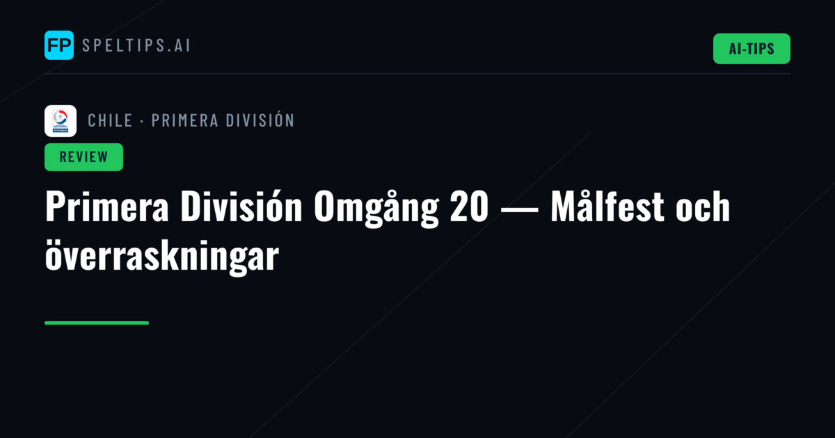 Primera División Omgång 20 — Målfest och överraskningar