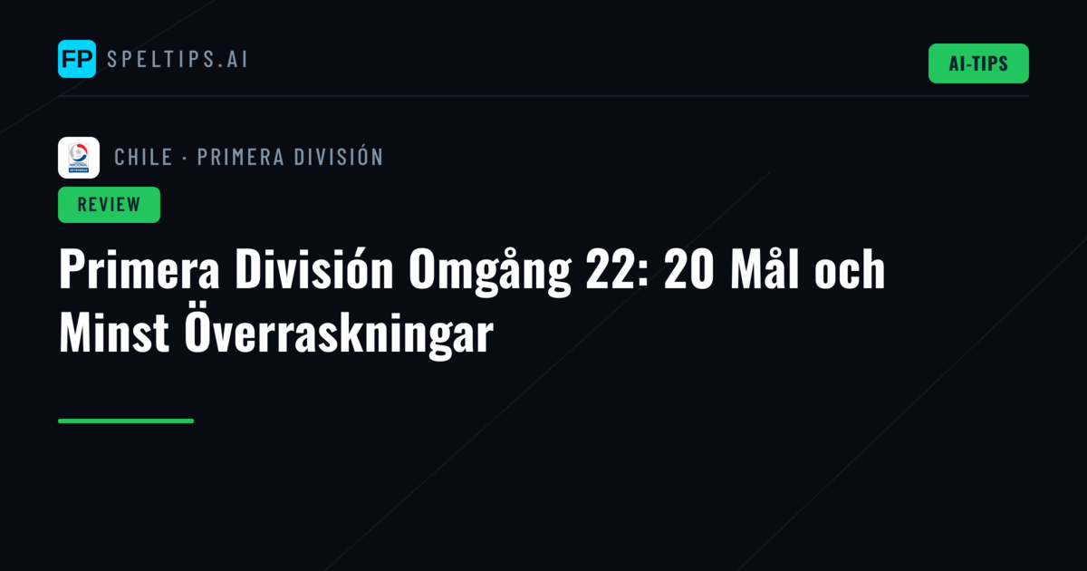 Primera División Omgång 22: 20 Mål och Minst Överraskningar