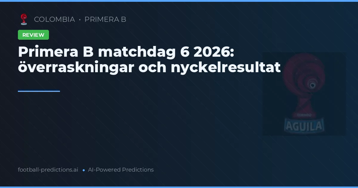 Primera B matchdag 6 2026: överraskningar och nyckelresultat