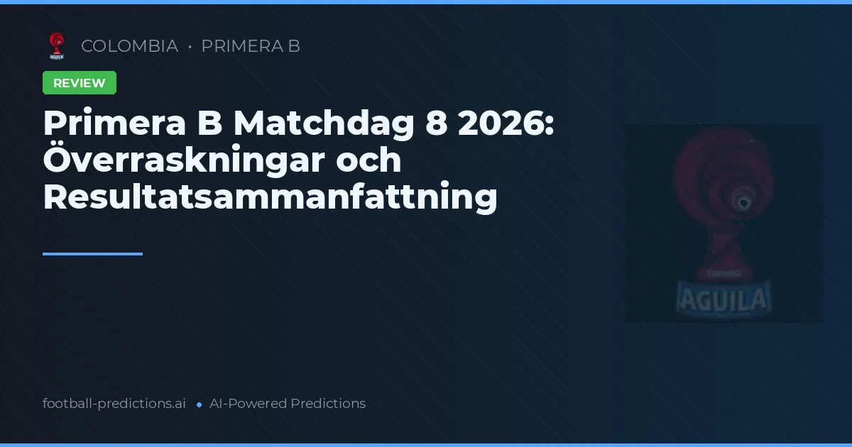 Primera B Matchdag 8 2026: Överraskningar och Resultatsammanfattning