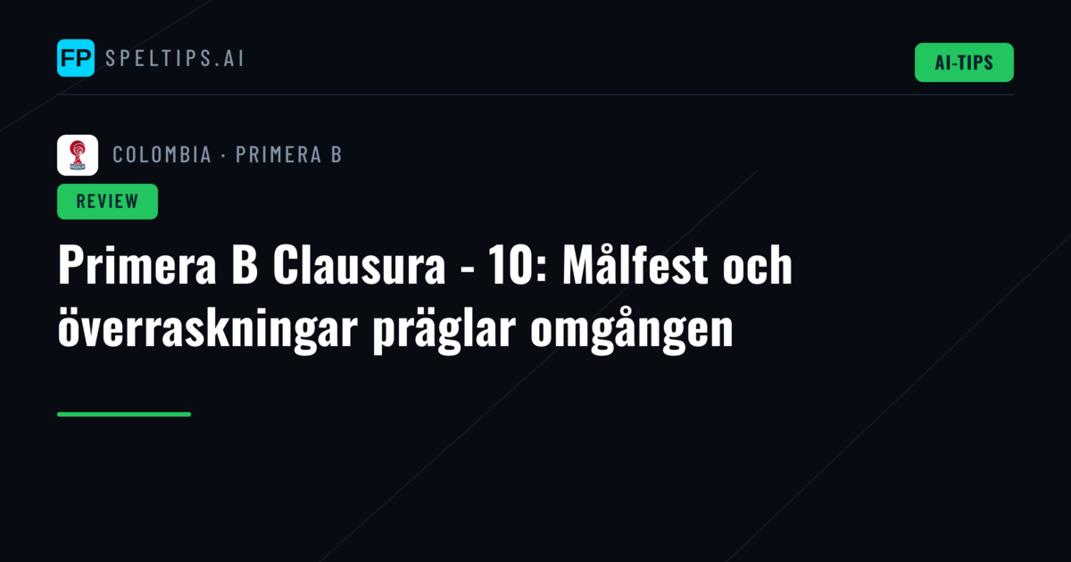 Primera B Clausura - 10: Målfest och överraskningar präglar omgången