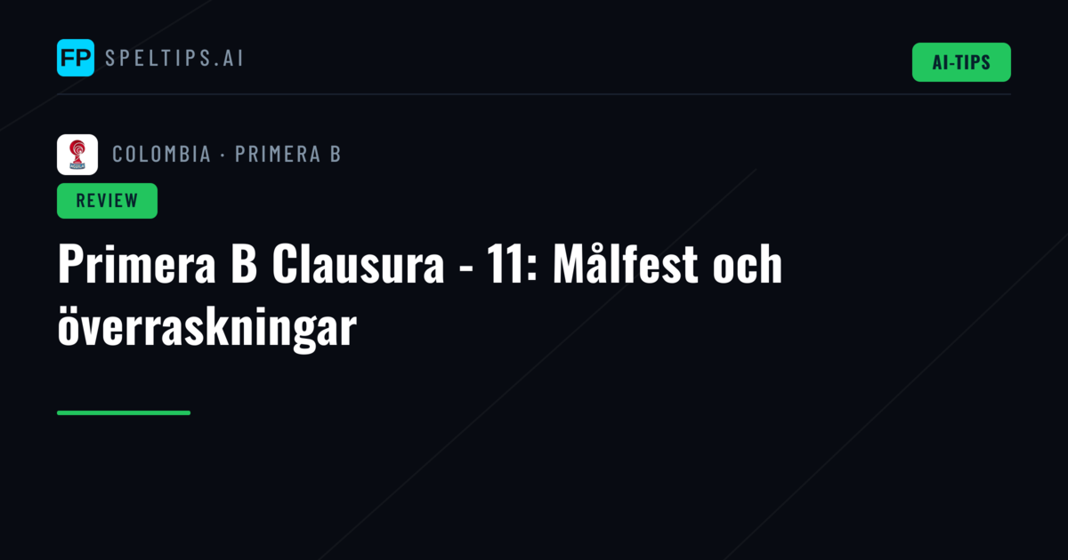 Primera B Clausura - 11: Målfest och överraskningar