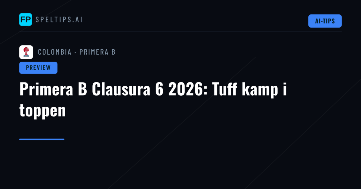 Primera B Clausura 6 2026: Tuff kamp i toppen
