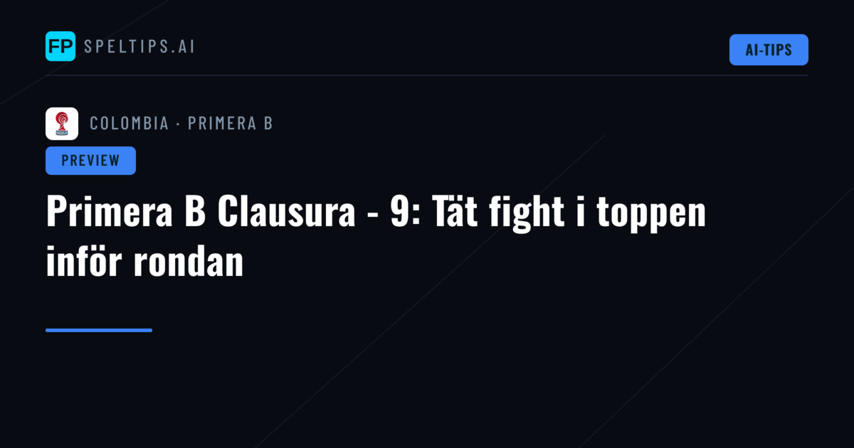 Primera B Clausura - 9: Tät fight i toppen inför rondan