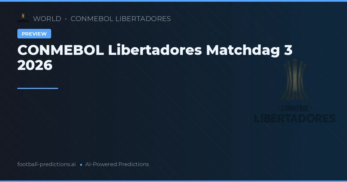 CONMEBOL Libertadores Matchdag 3 2026
