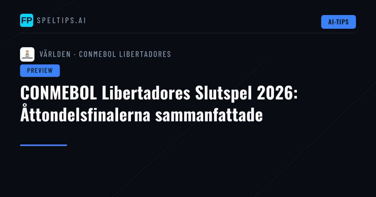 CONMEBOL Libertadores Slutspel 2026: Åttondelsfinalerna sammanfattade