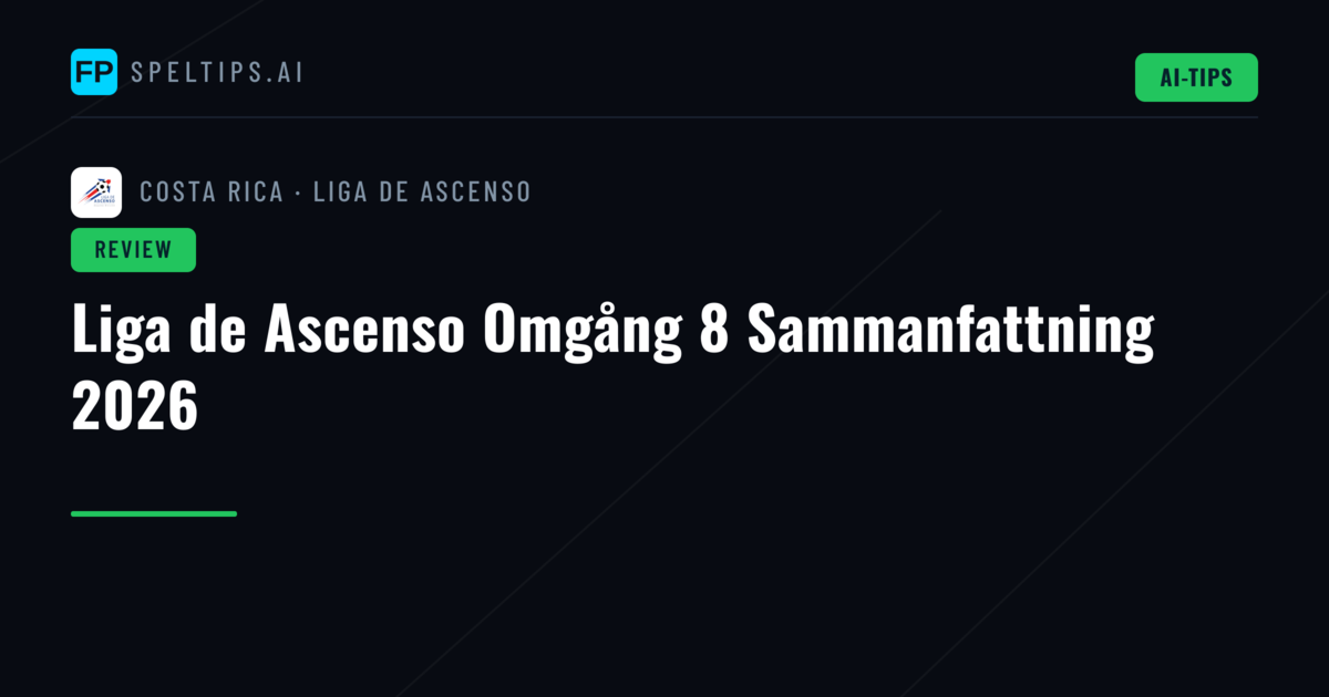 Liga de Ascenso Omgång 8 Sammanfattning 2026
