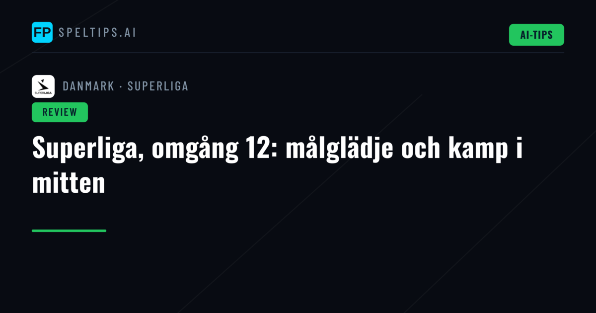 Superliga, omgång 12: målglädje och kamp i mitten