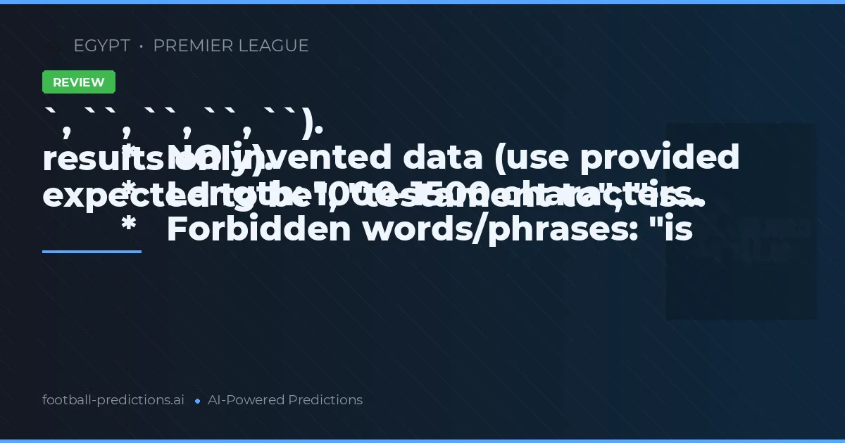 `, ``, ``, ``, ``).
        *   NO invented data (use provided results only).
        *   Length: 1000-1500 characters.
        *   Forbidden words/phrases: "is expected to be", "testament to", "is...