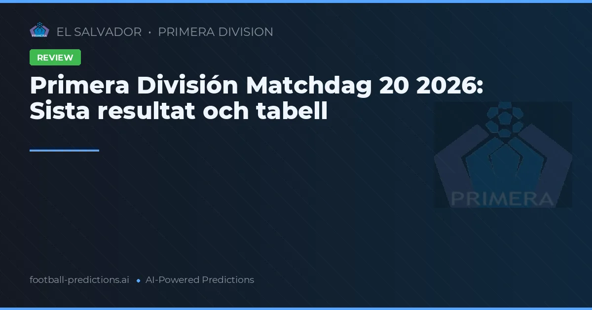 Primera División Matchdag 20 2026: Sista resultat och tabell