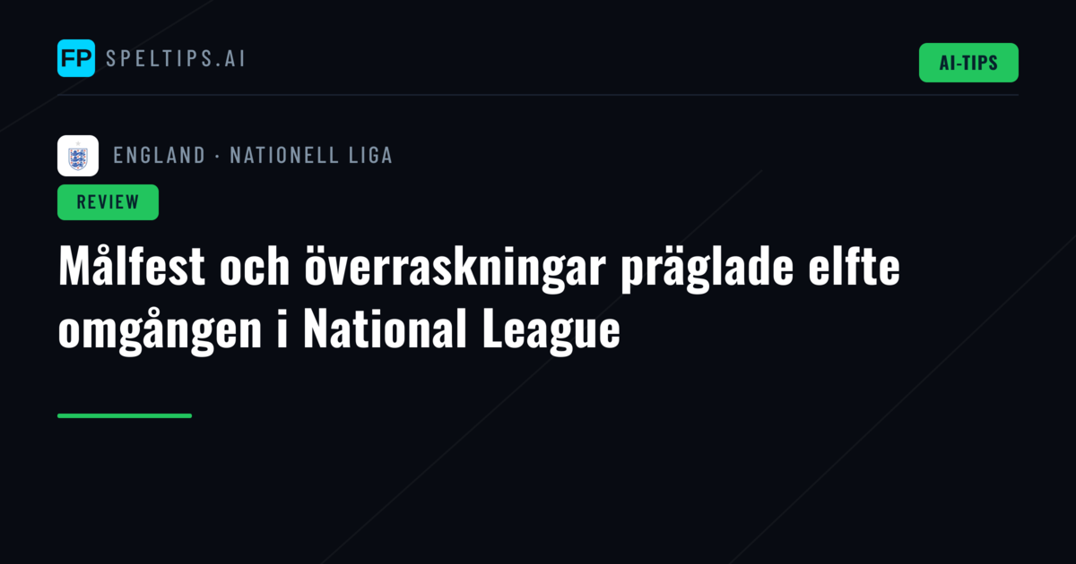 Målfest och överraskningar präglade elfte omgången i National League