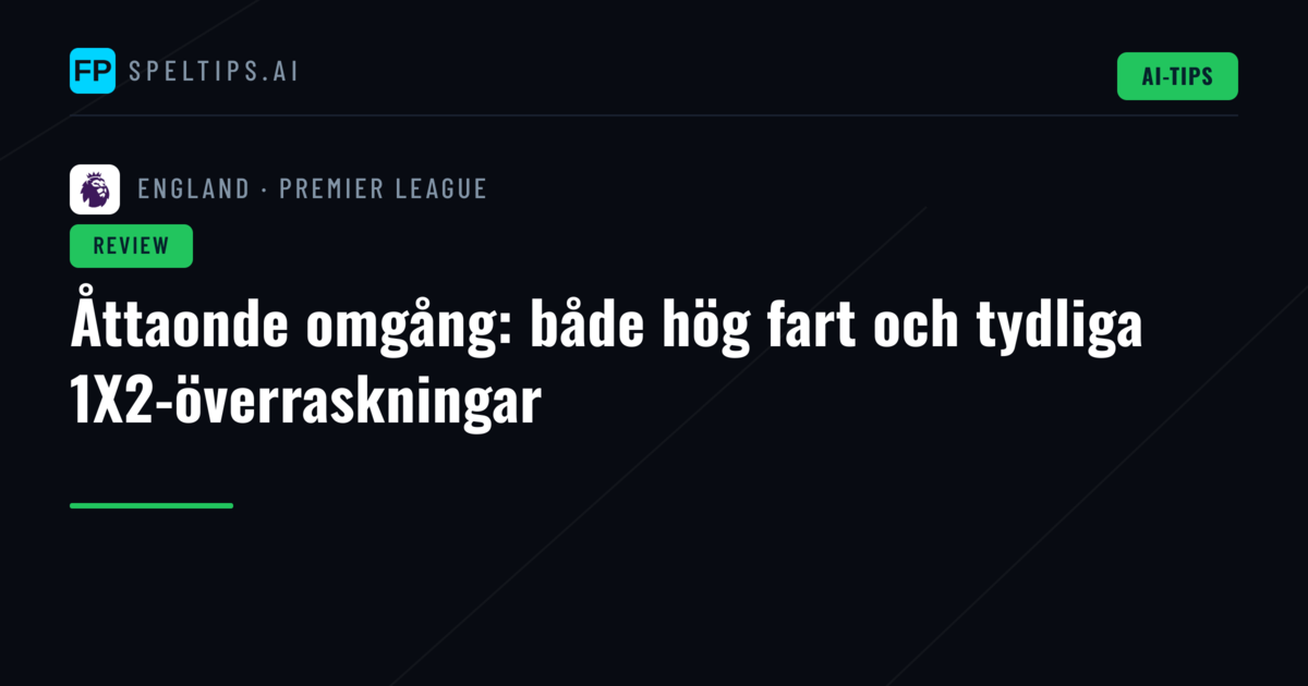 Åttaonde omgång: både hög fart och tydliga 1X2-överraskningar