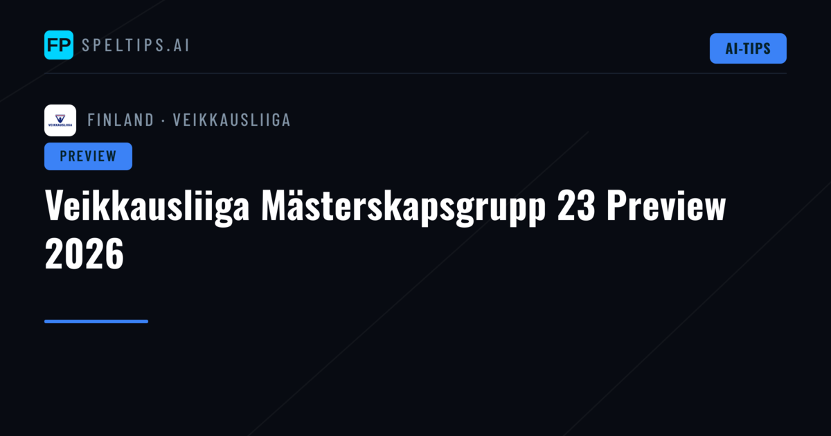 Veikkausliiga Mästerskapsgrupp 23 Preview 2026
