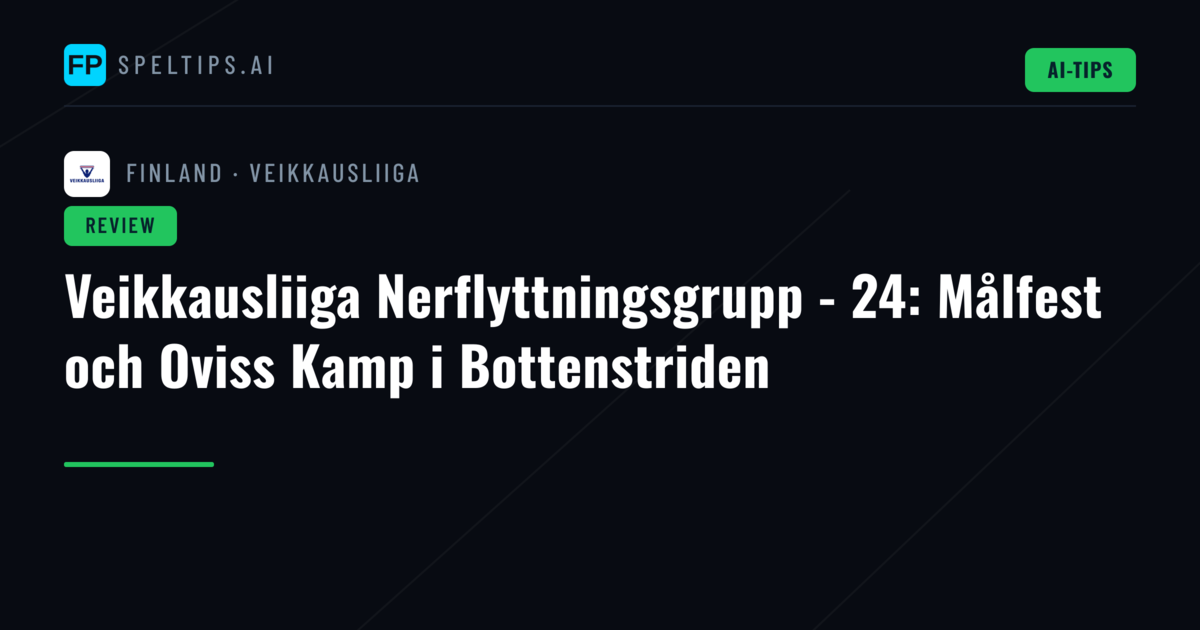 Veikkausliiga Nerflyttningsgrupp - 24: Målfest och Oviss Kamp i Bottenstriden