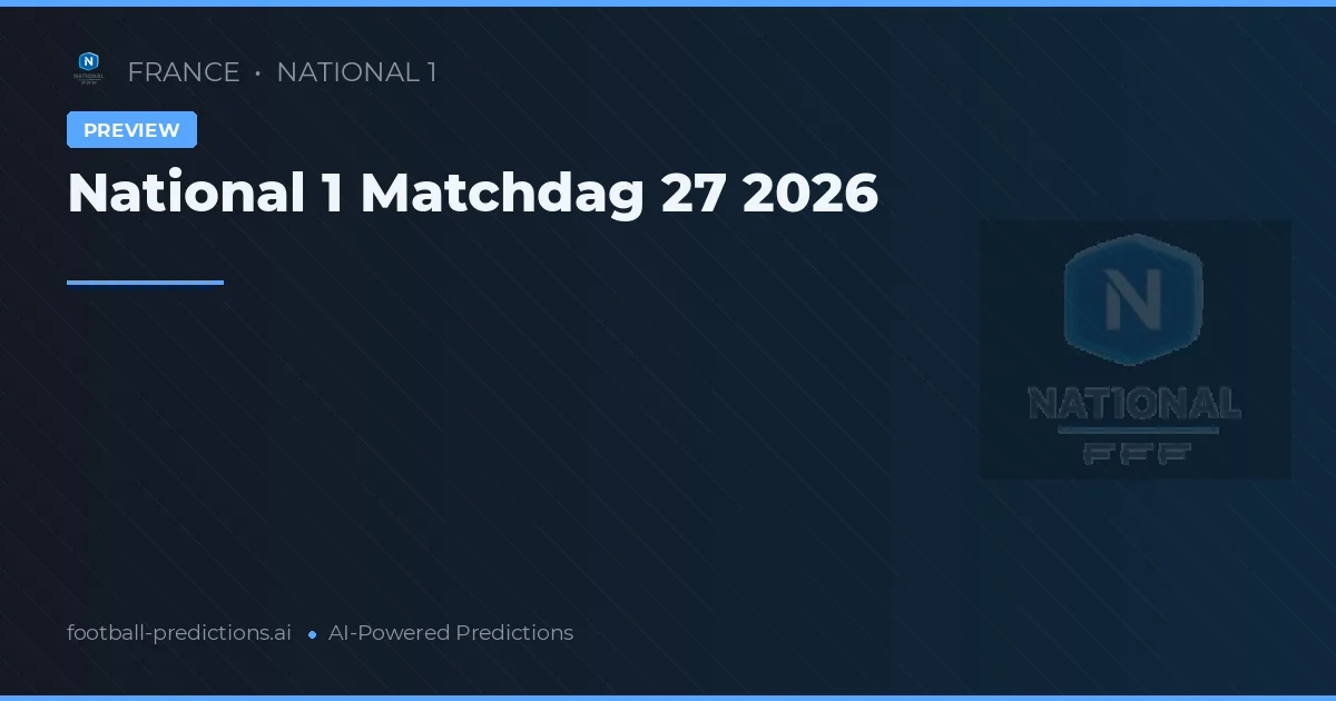 National 1 Matchdag 27 2026