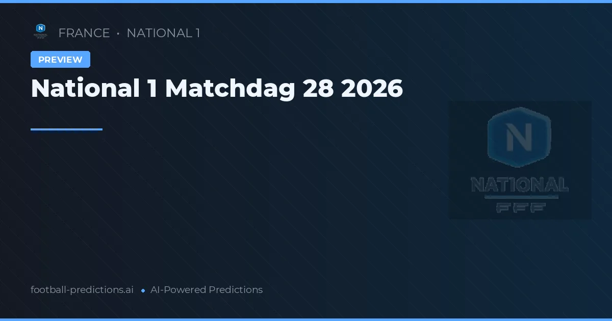 National 1 Matchdag 28 2026