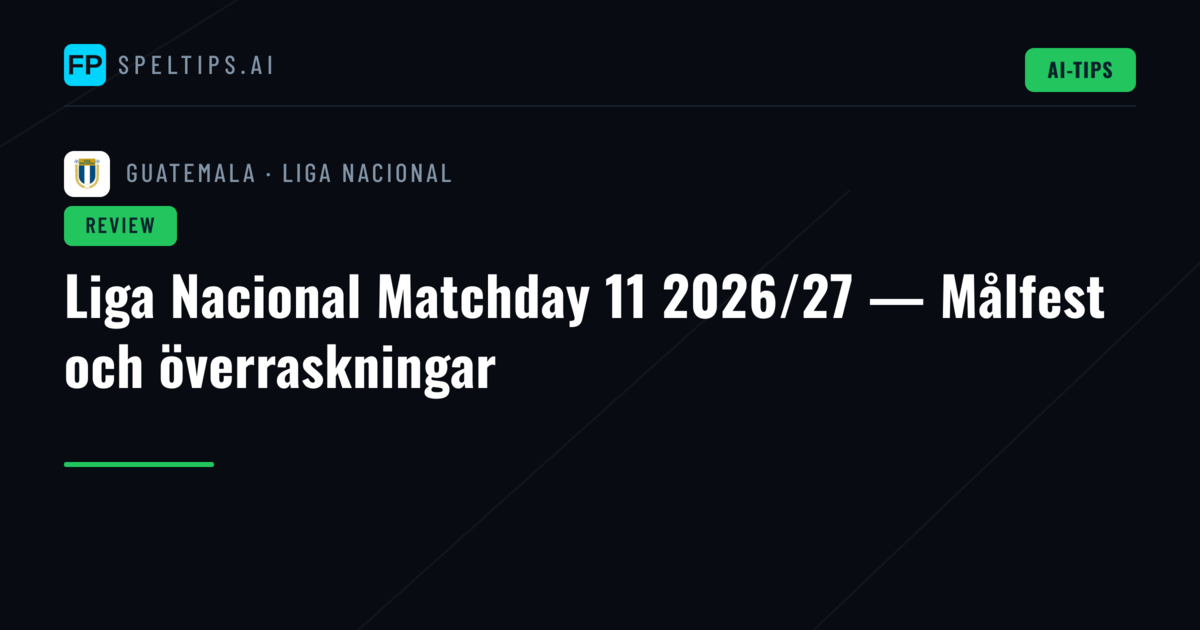 Liga Nacional Matchday 11 2026/27 — Målfest och överraskningar