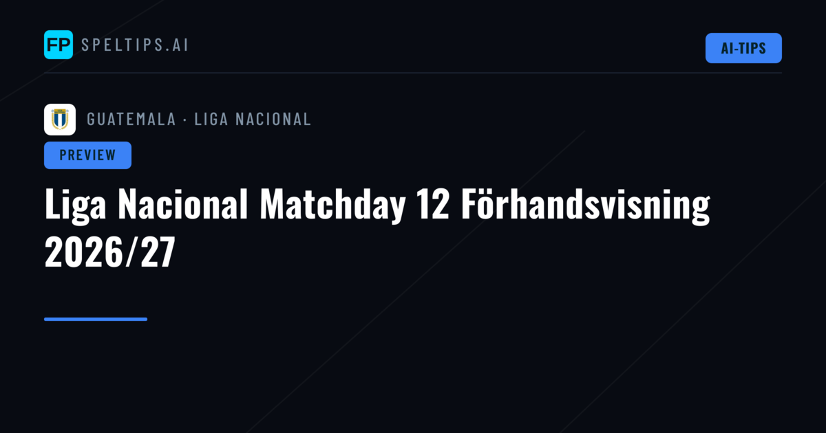 Liga Nacional Matchday 12 Förhandsvisning 2026/27