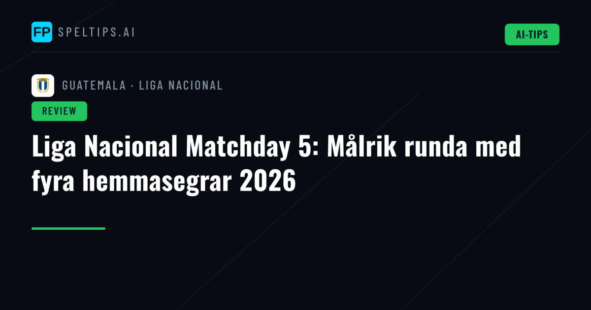 Liga Nacional Matchday 5: Målrik runda med fyra hemmasegrar 2026