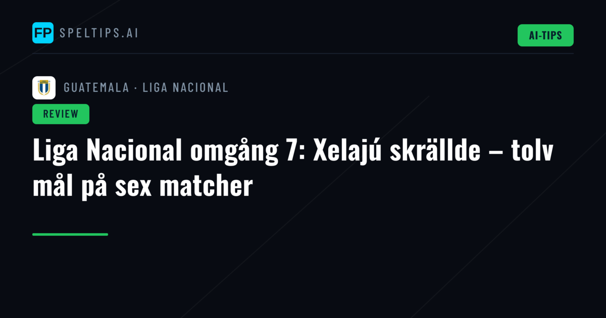 Liga Nacional omgång 7: Xelajú skrällde – tolv mål på sex matcher