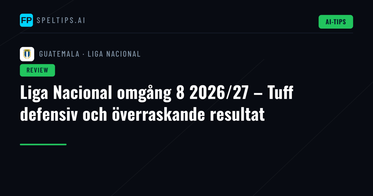 Liga Nacional omgång 8 2026/27 – Tuff defensiv och överraskande resultat