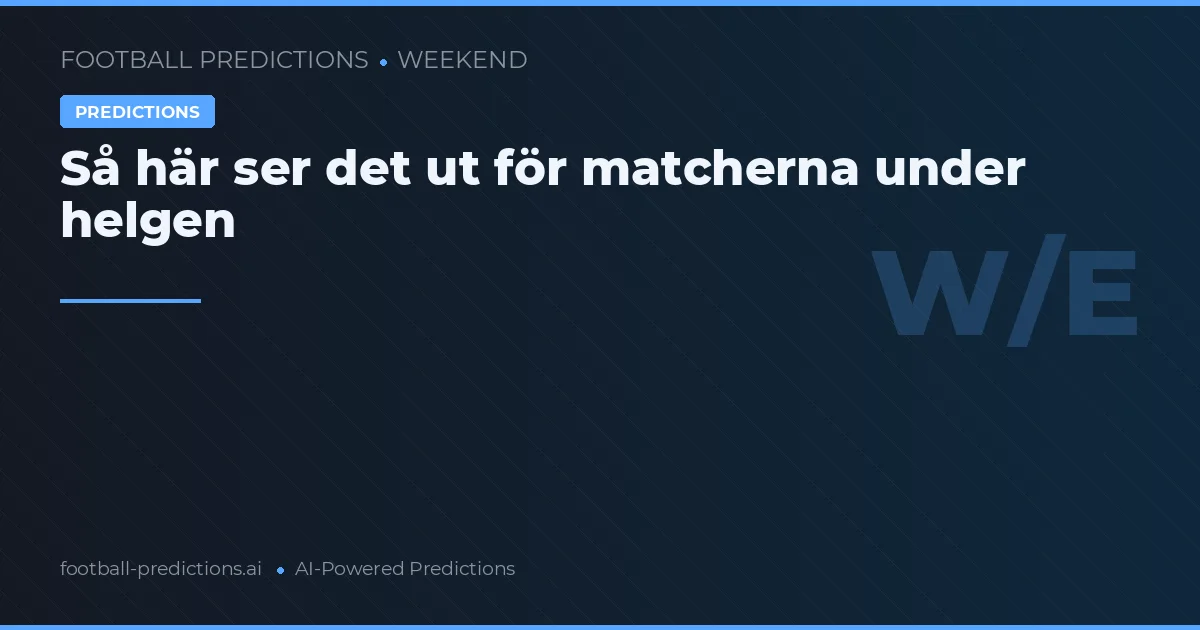 Så här ser det ut för matcherna under helgen