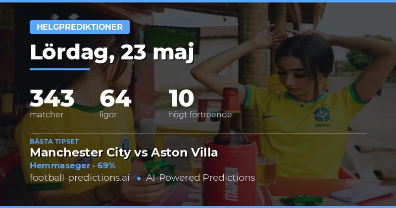 Fotbollstips för helgen 23–24 maj 2026