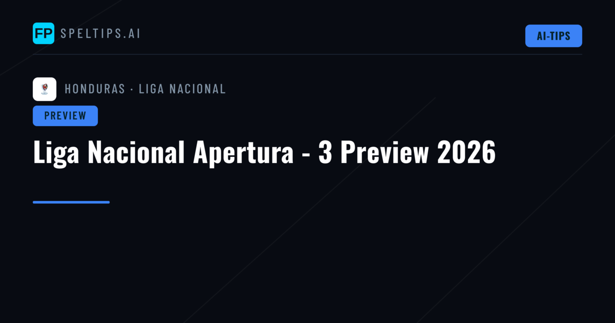 Liga Nacional Apertura - 3 Preview 2026