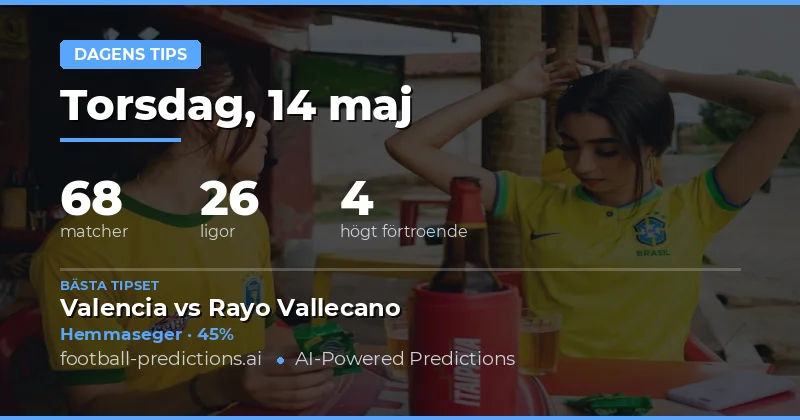 Dagens matcher: Statistik och analys för 14 maj 2026