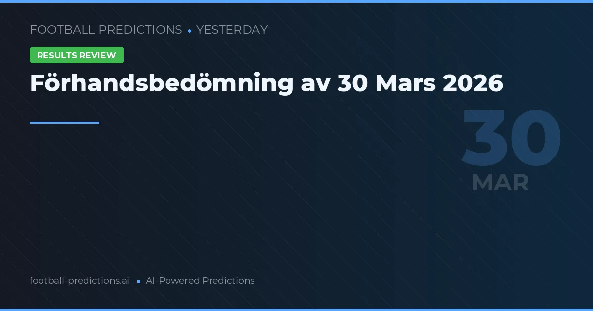 Förhandsbedömning av 30 Mars 2026