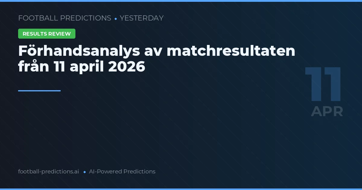Förhandsanalys av matchresultaten från 11 april 2026