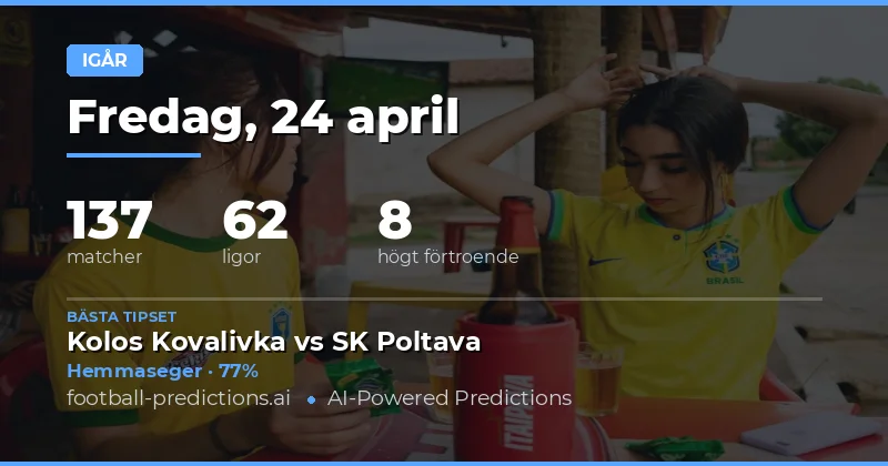 Översikt över Yesterday's Results den 24 Apr 2026