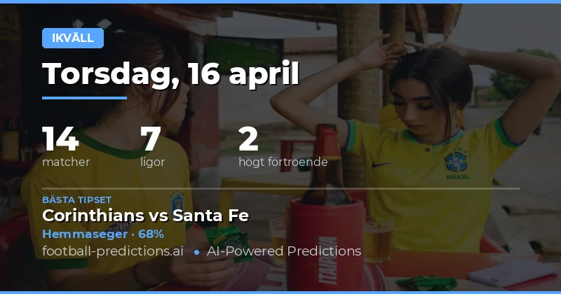 Måndagsmatcherna 16 Apr 2026 – Siffror och Chanser