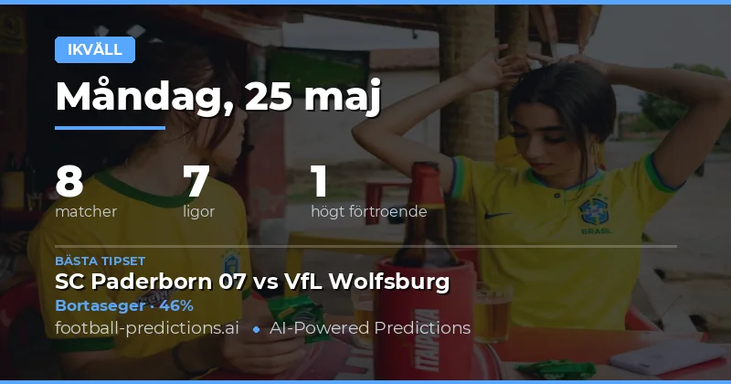 Kvällens fotbollsprognoser och statistik