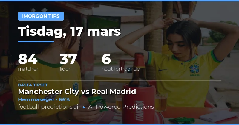 Fotbollstips Imorgon mars 2026: bästa spel