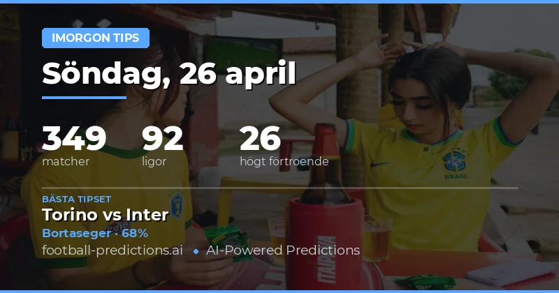 Översikt över dagens 349 fotbollsmatcher den 26 april 2026